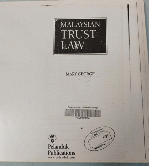 Malaysian Trust law book